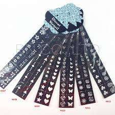NAIL ART 6 PC S  VINYLS STICKERS LONG SHEET- MIX PATTERNS IN PACK