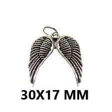 ANTIQUE SILVER   CHARM -PENDANT-WINGS-30X17 MM