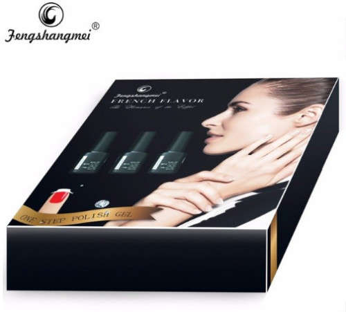 French Manicure Nail Gel Polish Kit With led Lamp