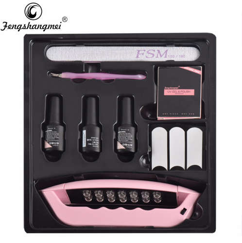 French Manicure Nail Gel Polish Kit With led Lamp