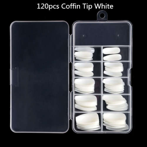 Coffin Nails 120pcs white