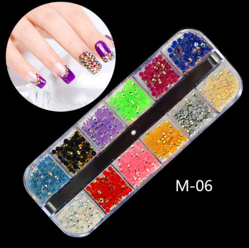 12pcs grids Nail Decoration 6#