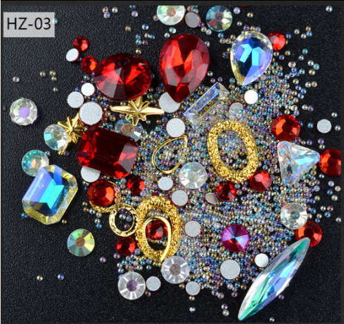 Crystal AB Daimond Mix Pot HZ03 - Red