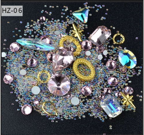 Crystal AB Daimond Mix Pot HZ06 - Pink