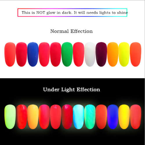 10g Fluorescence Powder 12 colors/set