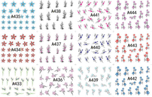 A Petal flower sticker 48pcs