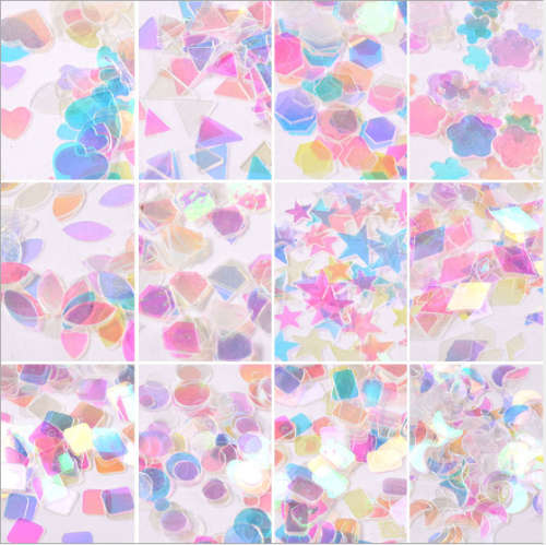 12 Grids Fantasy Transparent Sequins