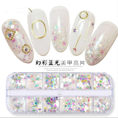 12 Grids Fantasy Transparent Sequins