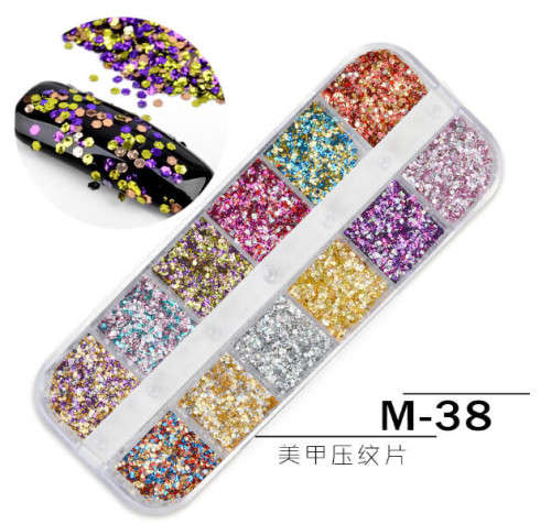 12 Grids Nail Decoration M-38
