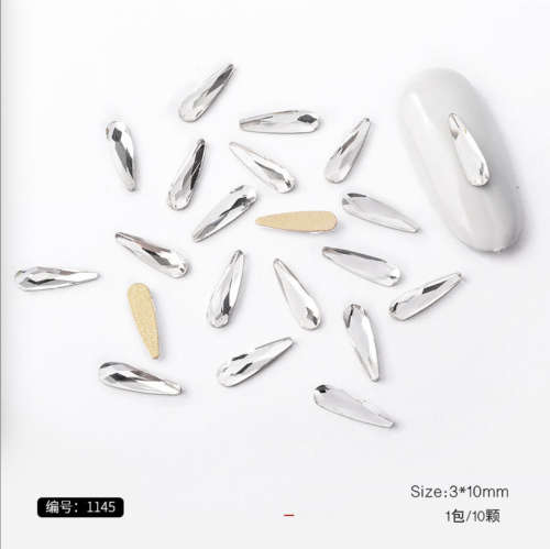 waterdrop diamonds 10pcs Flat Bottom -1145 - Crystal