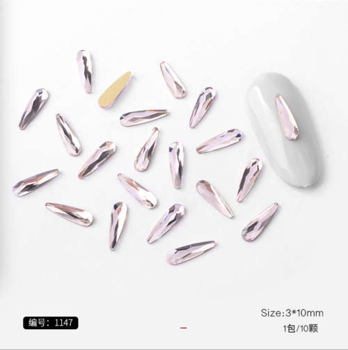 waterdrop diamonds 10pcs Flat Bottom -1147 - Pink Opal