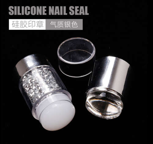 Silicone Diamond Handle Double Heads Stamper 8.5cm MESSAGE COLOR - ROSE GOLD OR SILVER