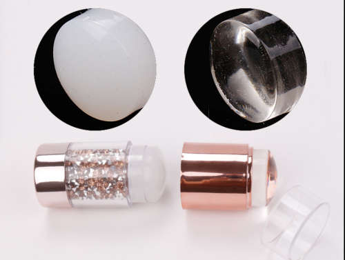 Silicone Diamond Handle Double Heads Stamper 8.5cm MESSAGE COLOR - ROSE GOLD OR SILVER