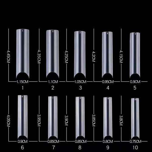 100pcs Clear Long Nails