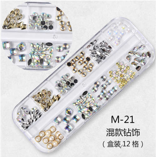 12 grids Nail Decoration M-21