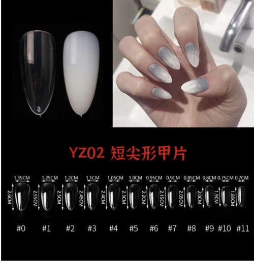 YZ02 Almond Nail Tips 500pcs -NATURAL