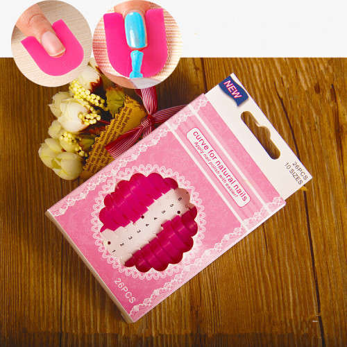 Pink Molds Palisade clips G Curve Shape Spill-proof Finger Cover Sticker Nail Polish Varnish Holder