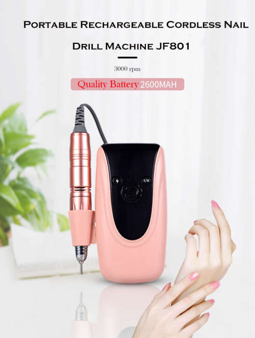 JF801 Portable Rechargeable Cordless Nail Drill Machine 30000rpm Electric Nail File Machine E File f