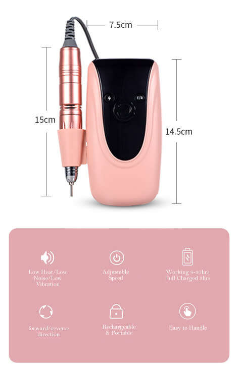 JF801 Portable Rechargeable Cordless Nail Drill Machine 30000rpm Electric Nail File Machine E File f