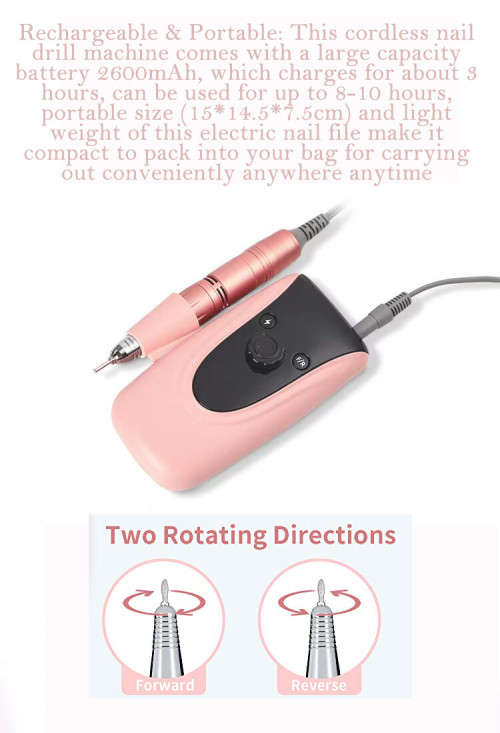JF801 Portable Rechargeable Cordless Nail Drill Machine 30000rpm Electric Nail File Machine E File f