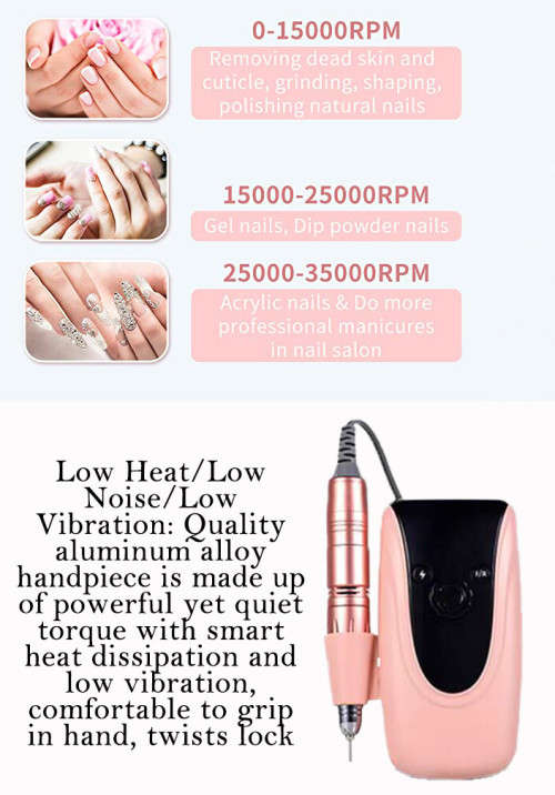 JF801 Portable Rechargeable Cordless Nail Drill Machine 30000rpm Electric Nail File Machine E File f