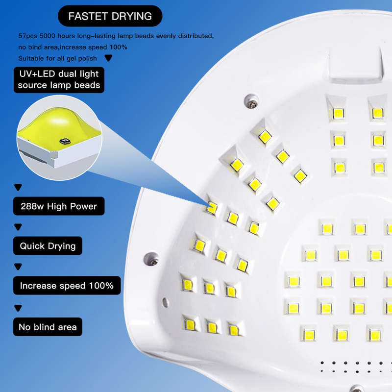 Sun X11 Professional Gel Polish LED Nail Dryer Lamp 288W ( 63 LED Beads )