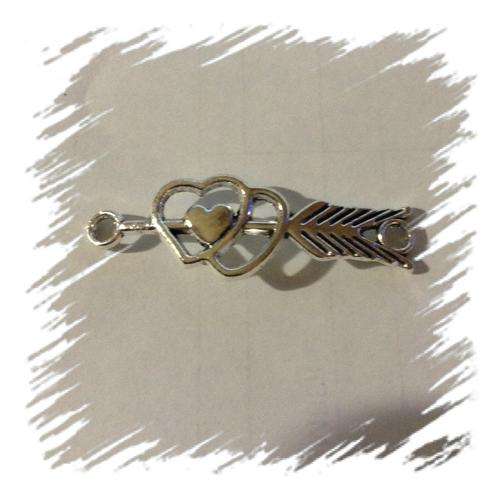 Silver HEART WITH BOW