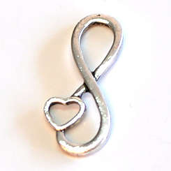 ANTIQUE SILVER- INFINITY WITH CONNECTOR--30X10MM