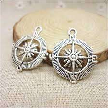 ANTIQUE-SILVER-COMPASS-30X25MM