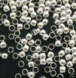 SILVER-CRIMP BEADS ROUND 2MM-200PC