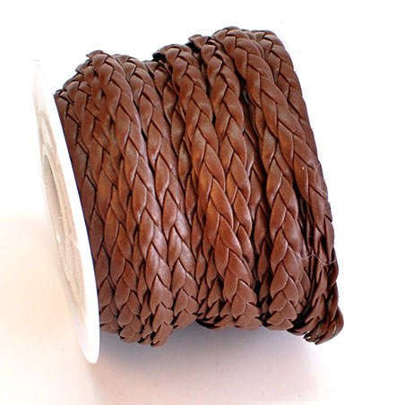 5 MM- PLAITED FLAT LEATHER-SOLD PER meter