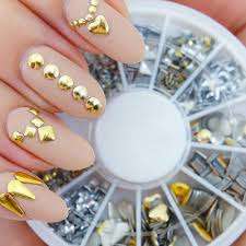 SHAPED - METAL -RHINE WHEEL -GOLD AND SILVER