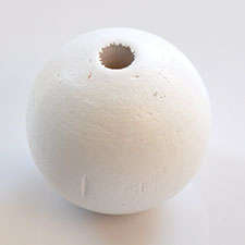 WOODEN BEADS 9X10MM - 50PC -WHITE