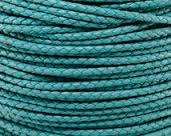 3MM ROUND LEATHER CORDS-TURQUESE- SOLD PER METER