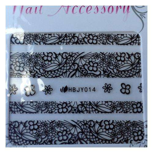 BLACK LACE NAIL ART
