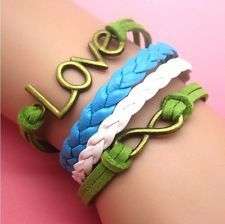 INFINITY BRACELET - WITH LOVE- GREEN-BRONZE
