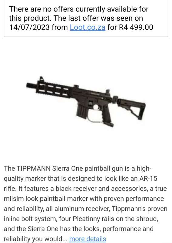 Sierra one paintball gun