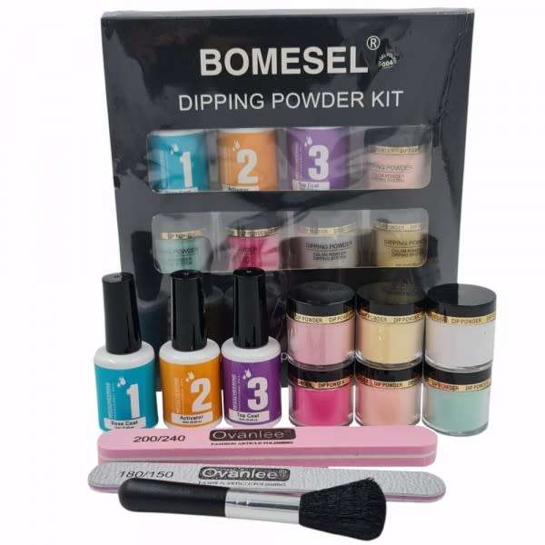 BOMESEL 12 PC DIPPING POWDER NAIL DECO KIT