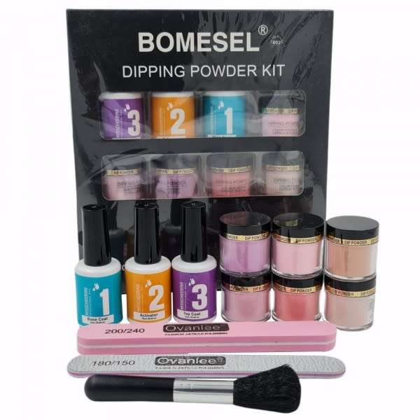 BOMESEL 12 PC DIPPING POWDER NAIL DECO KIT