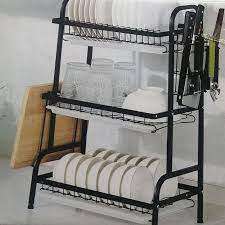 Multifunction 3 Tier Dish Drainer Rack with Drip Tray