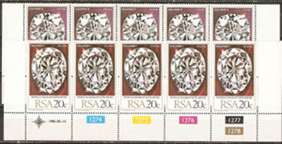 RSA 1980 - World Diamond Cong.- Set of 2 Control  Strips of 5 - SACC 481-482  MNH (**) -