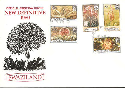 Swaziland 1980  - FDC  Definitive 1980 (3FDC's) - offered in Fine used cond. - see scan below