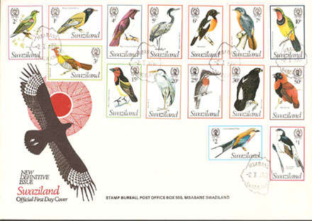 Swaziland 1976 - FDC New Def. Issue (Full set Birds)- Fine used cond. - see scan below