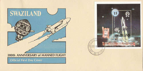 Swaziland 1983 - FDC Manned Flight - offered in Fine used cond. - see scan below