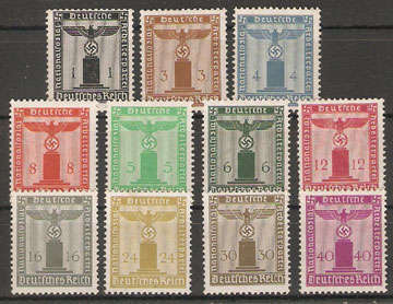 German Empire 1942 Mi 155-65 - Dienstmarken - MH  - full set - MH-  as per scan