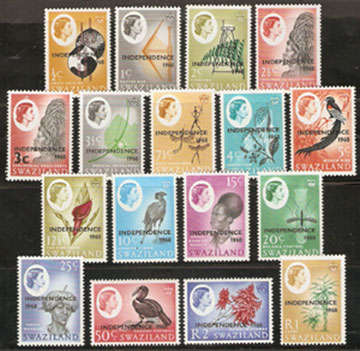 Swaziland 1968 Independence - overpr. "INDEPENDENCE 1968"  - 139-155 - MNH  - as per scan