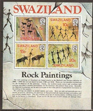 Swaziland -THEMATIC - 1977 Rock Paintings  M-Sheet - 273-276  MNH - as per scan