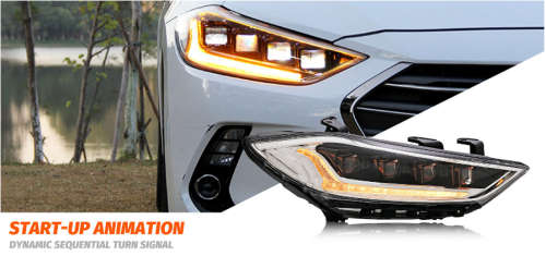 LED Headlights for Hyundai Elantra  2016 2017 2018 2019 2020Start-up Animation Sequential Indicator