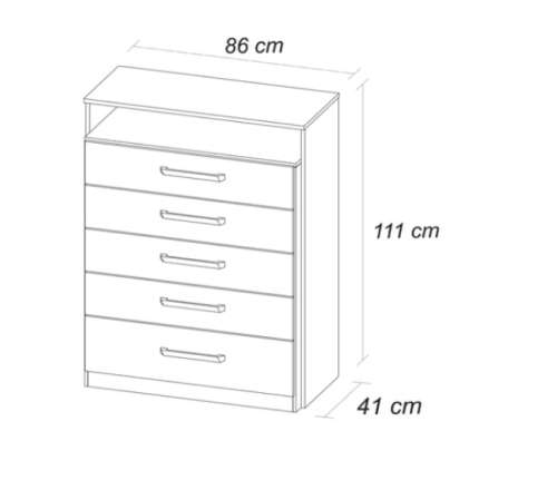 CHEST OF DRAWER (5 DRAWERS)