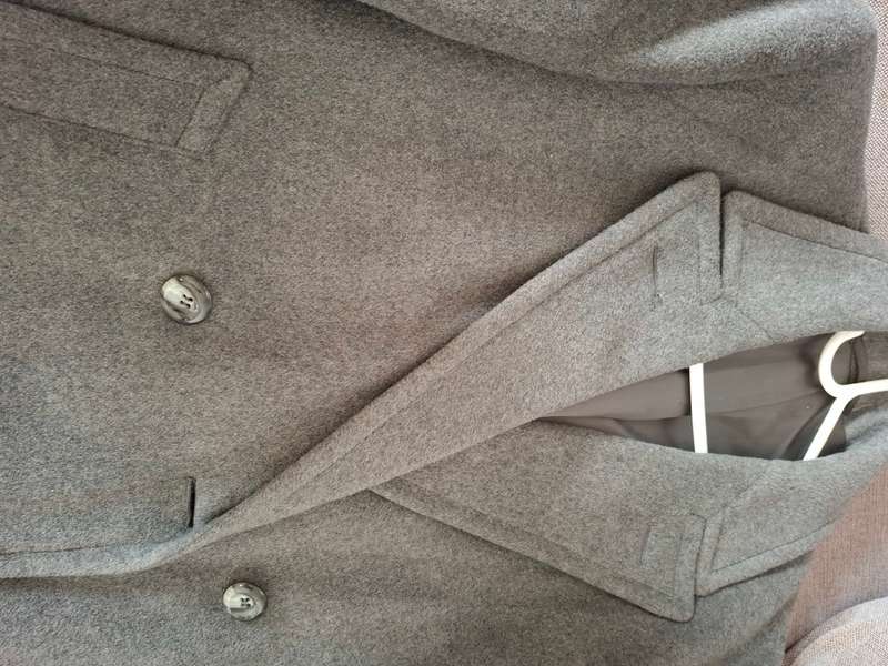 Stylish Vintage Grey Ladies Winter Coat - 3/4 length, Warm, Beautiful Silver-grey Lining
